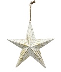 Metal star 39.5cm gold white rubbed medium (MK0508)-20%