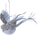 Bird pendant, gray velvet with sequins (018117) -20%