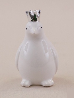 Pingwin ceramiczny szkliwiony w koronie mały 9*5,5*5cm (TG43338) -50%