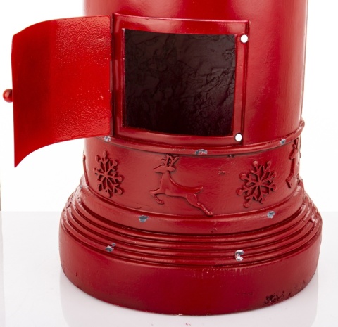 "Hydrant" mailbox, red, aged polyresin (165345)