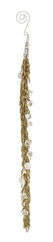Zawieszka gałązka brokatowa 35cm z diamencikami 3kolory (BX19202)-20%