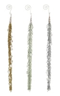 Zawieszka gałązka brokatowa 35cm z diamencikami 3kolory (BX19202)-20%