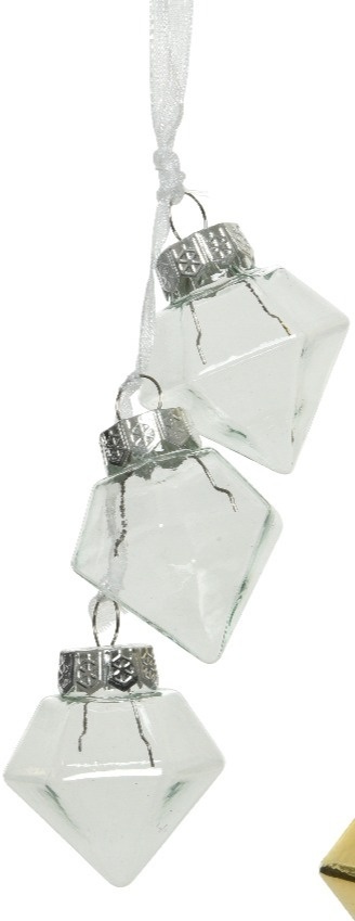 Zawieszka szklana 3 diamenty (062089) 3kolory-20%