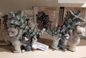 Zwierzęta ceramiczne 17cm oszronione z choinką 2wzory (020850)