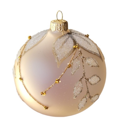 Baubles 100 decorated with ornament, pack of 4: TOUCH OF LUXURY