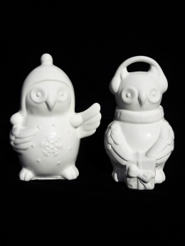 Sowa ceramiczna biała szkliwiona skarbonka 15*12*8cm (4759619)-50%