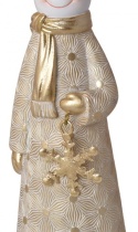 Figurka ceram. bałwanek złoty z metalową gwiazdką h:23*6*5cm (3556)