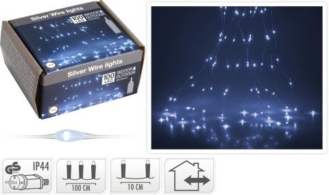 Wire lights 100LED bundle 10*100cm cold white 230V (AX8701510)