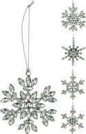 Zawieszka śnieżynka metalowa z kamieniami fi10cm (513203)