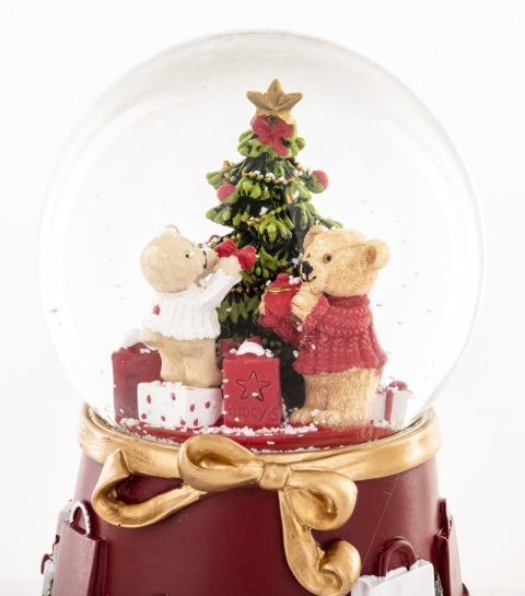 Water globe with teddy bears, Christmas tree and music box(124948)