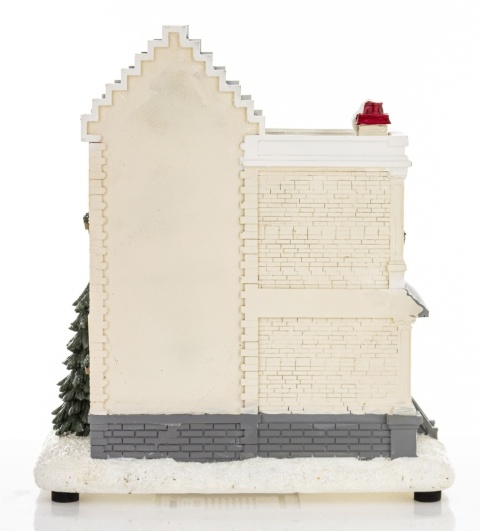 LED ecru tenement house with a snowman 8 melodies (172586)