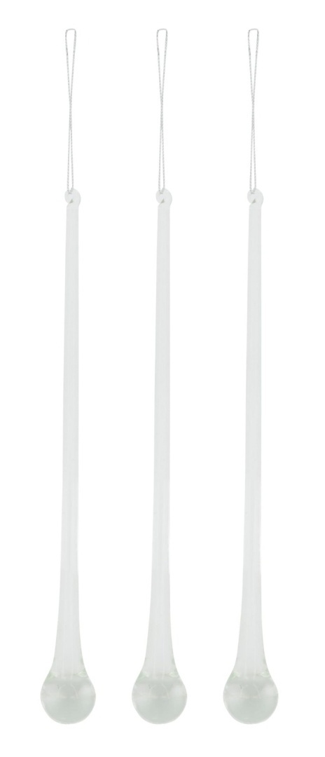 Kpl. 3 sopli szklanych 25cm (100099)-30%