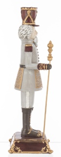 Dziadek do orzechów 42cm szary na podstawie poliresing (156496)