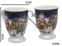 Kpl. 2-ch kubków ceramicznych "świąteczna wioska" (PG-19796) w ozdobnym pudełku