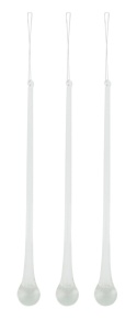 Kpl. 3 sopli szklanych 25cm (100099)-30%