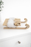 Wooden sled with white fur and star (TG65732)-20%