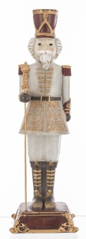 Dziadek do orzechów 42cm szary na podstawie poliresing (156496)