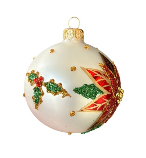 Bombki 120 dekorowane ornament op.4szt.: OPOWIEŚĆ WIGILIJNA