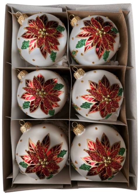Bombki 80 dekorowane ornament op.6szt.: OPOWIEŚĆ WIGILIJNA