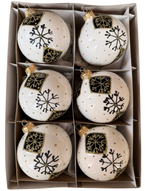 80mm Decorated Ornaments (Pack of 6): Winter Charm