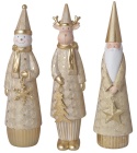 Figurka ceram. bałwanek złoty z metalową gwiazdką h:23*6*5cm (3556)