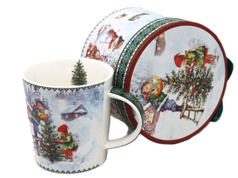 Kubek ceramiczny"świąteczny czas" (PG-19352) w ozdobnym pudełku