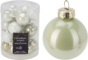 Glass baubles 25mm green/white opal mix (502652)