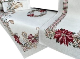 Obrus gobelin Chenille 140x220cm GWIAZDA BETLEJEMSKA (TX0010-1272)