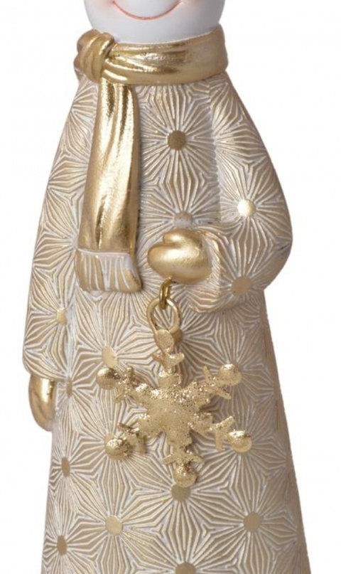 Figurka ceram. bałwanek złoty z metalową gwiazdką h:23*6*5cm (3556)