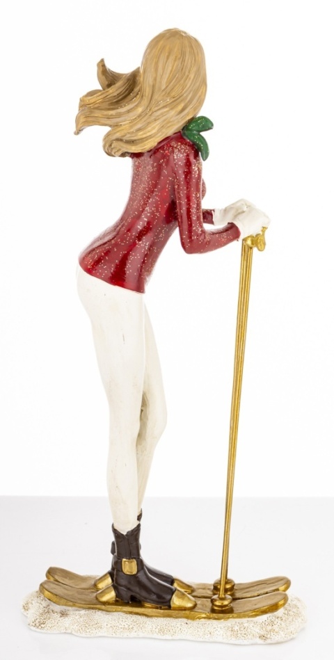 Figurka narciarka 27cm poliresing (181003)