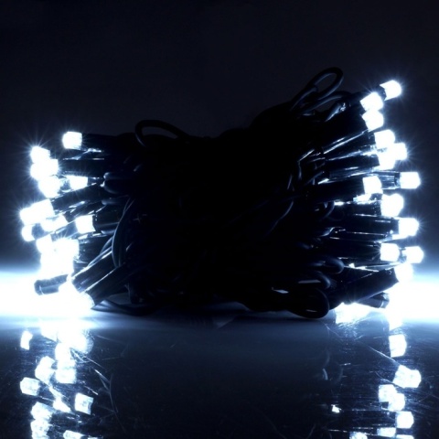 Lampki 80LED+gniazdem białe zimne zewnętrzne gruby kabel (LZ-LED-80G)