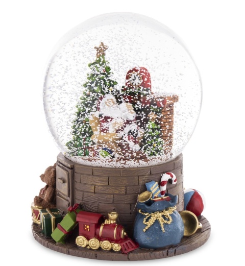 Snow globe (12 cm diameter) with Santa in an armchair - musical (160778)