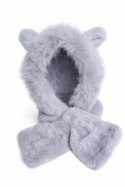 Fur scarf with ears, gray (600165399)