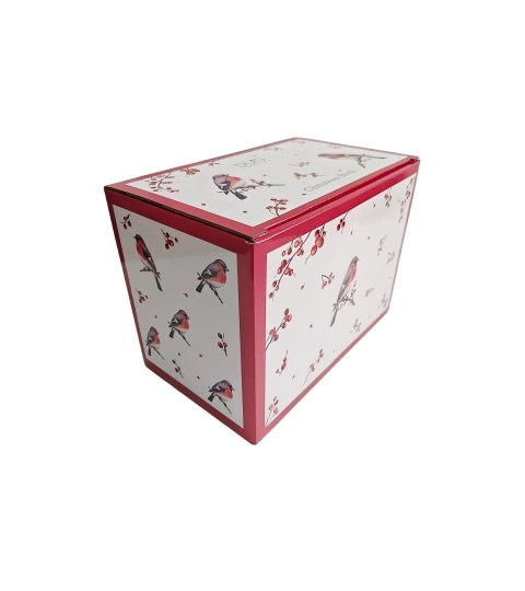 460ml porcelain mug with metal infuser Christmas Birds decorative box