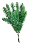 Kpl 6 gałązek zielonych PE pik-5 (CV32193) h:30x8cm