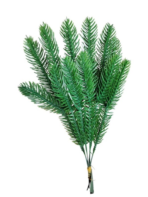 Kpl 6 gałązek zielonych PE pik-5 (CV32193) h:30x8cm