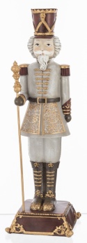 Dziadek do orzechów 42cm szary na podstawie poliresing (156496)