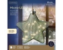 Gwiazda szklana 20cm transparetna khaki 15LED(487599)