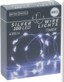 Lampki na druciku 100LED zimne 495cm timer na baterie(AX9730540)
