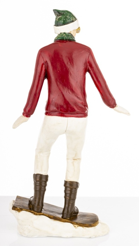 Figurka 24cm sportowiec na snowbordzie, poliresing (181002)