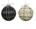 Kpl.3 bombki szklane 8cm czarne "Coco Elegance" (071858)