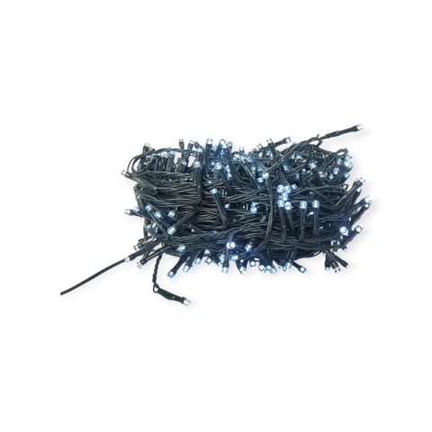 Lampki 400LED+gniazdo, zimne + timer transformator 19,9m (21/LED/CW) ciemny kabel wew/zew