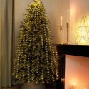 Warm white LED string lights on green wire - 832 LEDs, 16 strands of 240 cm (496152)
