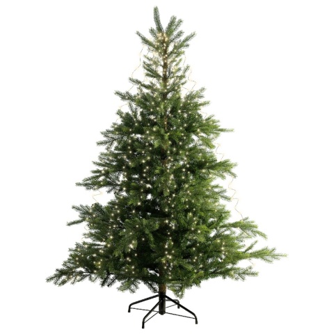 Warm white LED string lights on green wire - 832 LEDs, 16 strands of 240 cm (496152)