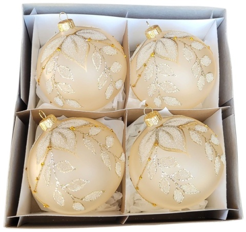 Bombki 120 dekorowane ornament op.4szt.: DOTYK LUKSUSU