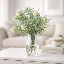 Bouquet of 5 frosted green branches, length 31cm (CV32873)