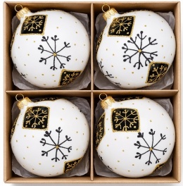 100mm Decorated Ornaments (Pack of 4): Winter Charm