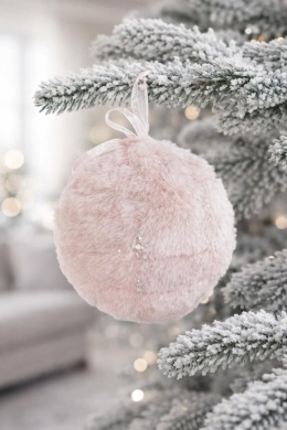 Ball pendant 12cm pink fur (ZX0290)-30%