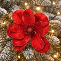 Magnolia na piku bordo welur czerwony brokat (CV34196-5)
