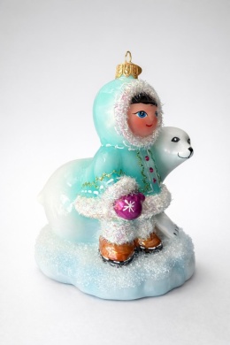 Bombka Koronex: Eskimos z niedźwiadkiem (2200X)